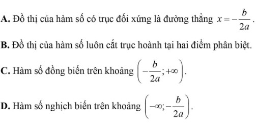 bài tập đồ thị hàm số bậc 2 câu 10