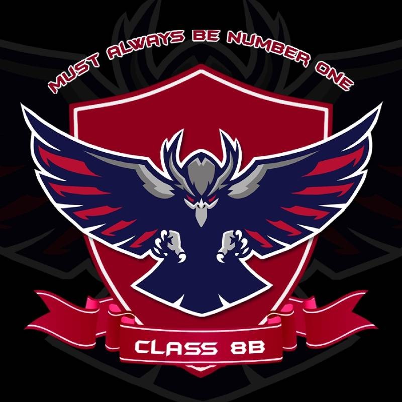 Mẫu logo lớp 8B hình đại bàng màu đỏ cực chất, mạnh mẽ