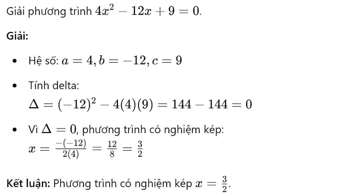 nghiệm kép là mấy nghiệm