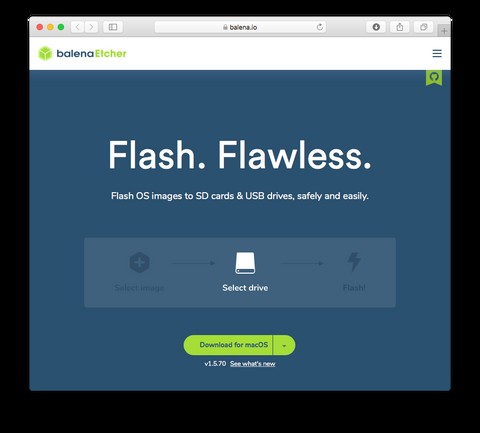 Tải và cài đặt Balena Etcher, công cụ hỗ trợ flash firmware vào thẻ nhớ