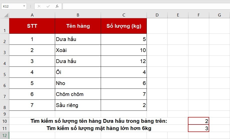 cÃ¡ch sá»­ dá»¥ng hÃ m countif