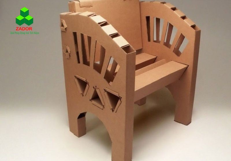 thùng carton tái chế làm bàn ghế