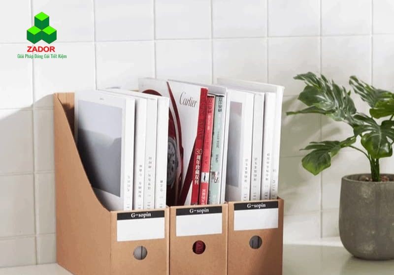 tái chế giấy carton thành kệ đựng hồ sơ