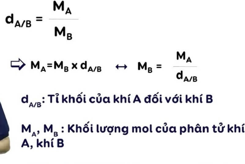 công thức tỉ khối hơi