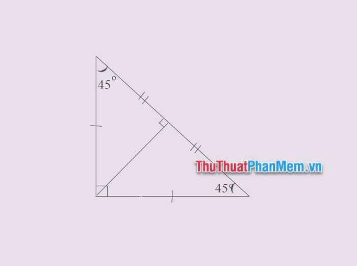 Tính chất đường cao trong tam giác vuông cân