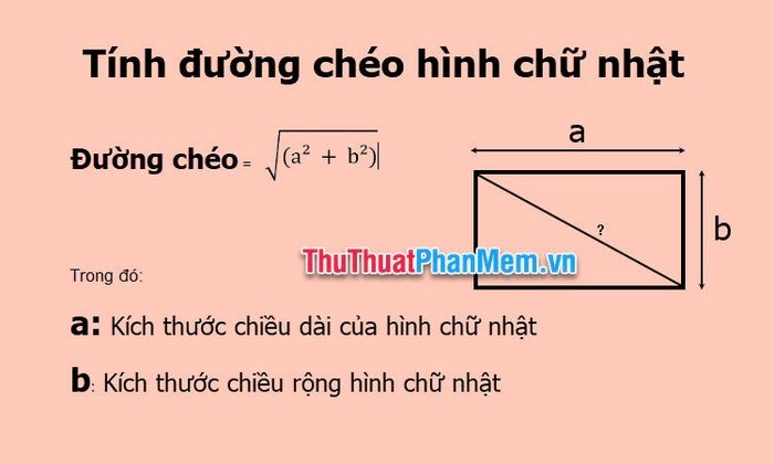 Công thức tính đường chéo hình chữ nhật
