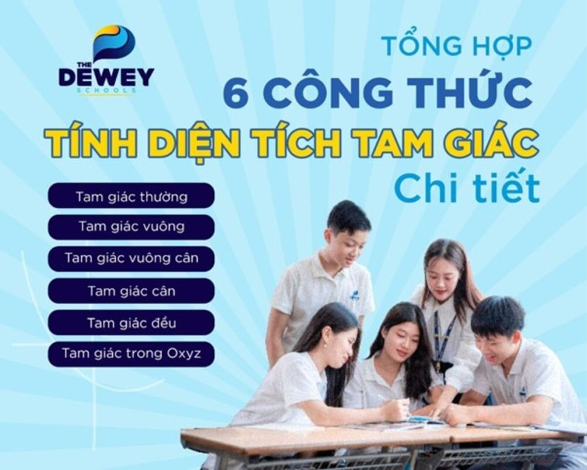 Các công thức tính diện tích tam giác khác nhau