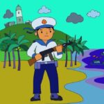 Chú bộ đội hải quân tuần tra trên biển khơi lộng gió