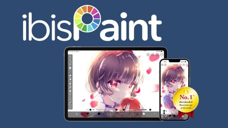alt text: Giao diện ứng dụng Ibis Paint X trên điện thoại
