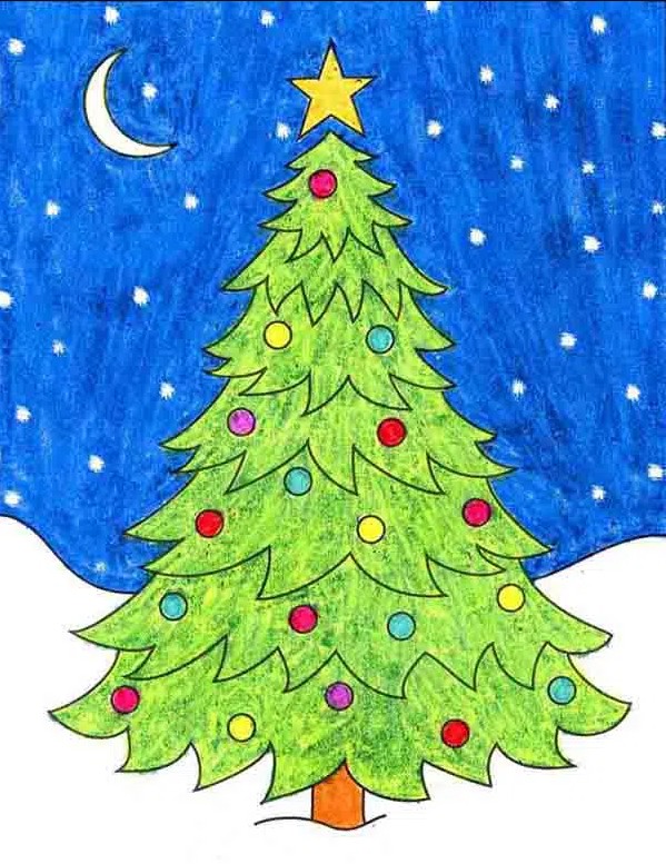 Tác Phẩm Vẽ Cây Thông Noel Của Bé