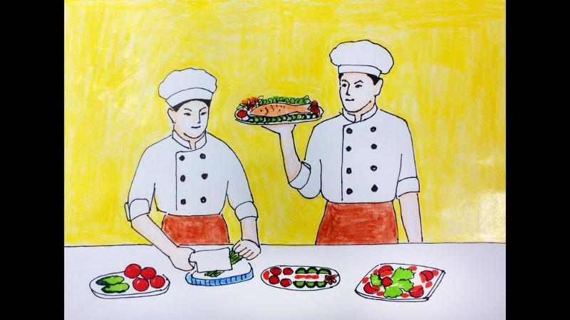 Vẽ ước mơ trở thành đầu bếp nhà hàng năm sao