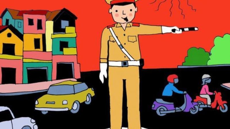 Em ước mơ trở thành chú cảnh sát giao thông điều khiển ùn tắc giao thông