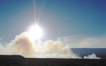 Volcanic Smog (vog) is produced from SO2 gas and is a hazard in Haw