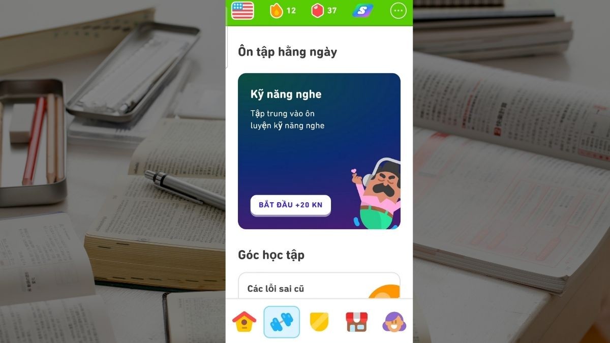 Cách xem bảng xếp hạng Duolingo trên điện thoại bước 1