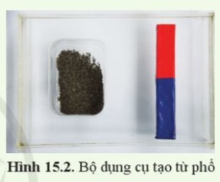 Mạt sắt cho thấy hình ảnh đường sức từ quanh nam châm chữ U