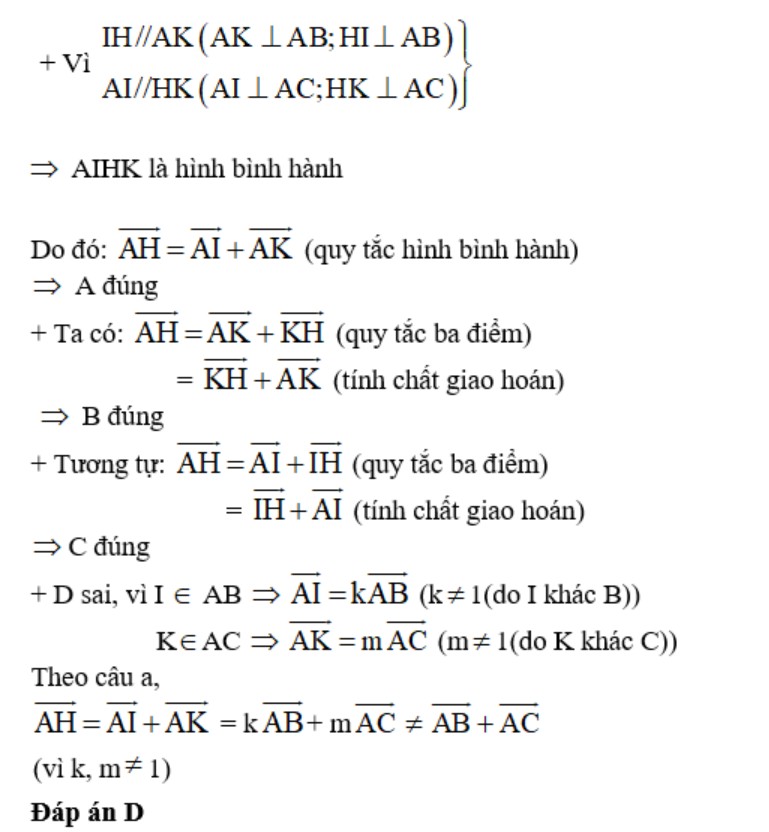Lời giải chi tiết ví dụ 3 về quy tắc hình bình hành