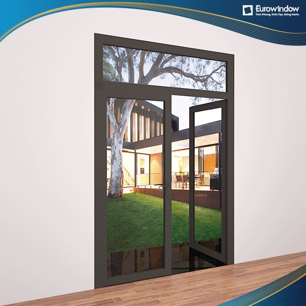 Cửa đi mở quay trong 1 cánh Eurowindow thường được sử dụng làm cửa phụ tại các căn hộ cao cấp