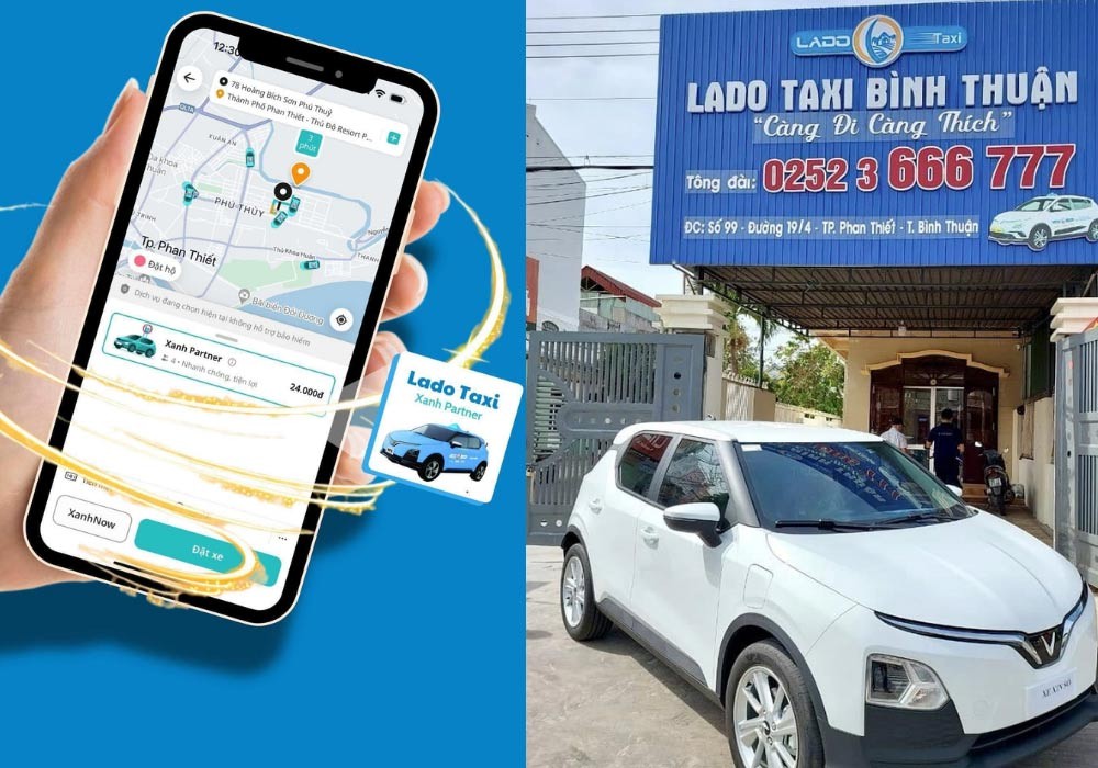 Lado Taxi - Đối tác của Xanh SM tại Bình Thuận, xe điện thân thiện môi trường