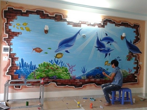Mẫu vẽ tranh tường đơn giản