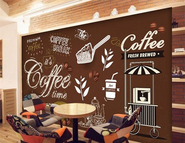 Mẫu tranh tường quán cafe ấn tượng