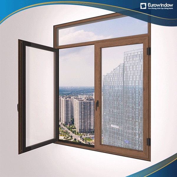 Cửa sổ mở quay ngoài 1 cánh màu đen nhám là Bestseller được Eurowindow trưng bày tại Showroom với sự dễ dàng lắp đặt tại phòng ngủ, phòng khách, phòng bếp