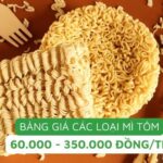 Bảng giá mì tôm cập nhật mới nhất với nhiều thương hiệu khác nhau