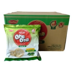 Bánh gạo One One vị ngọt dịu 230g với thành phần gạo japonica tự nhiên và quy trình sản xuất Nhật Bản
