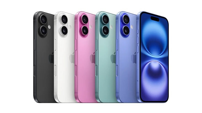 iPhone 16 và 16 Plus với 5 màu sắc trẻ trung: Xanh lưu ly, Xanh mòng két, Hồng, Trắng và Đen