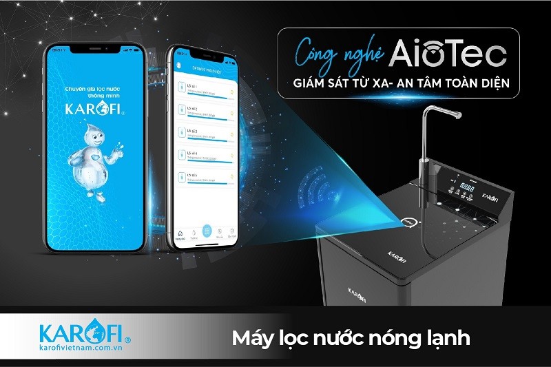 Máy lọc nước nóng lạnh Karofi với nhiều tiện ích thông minh