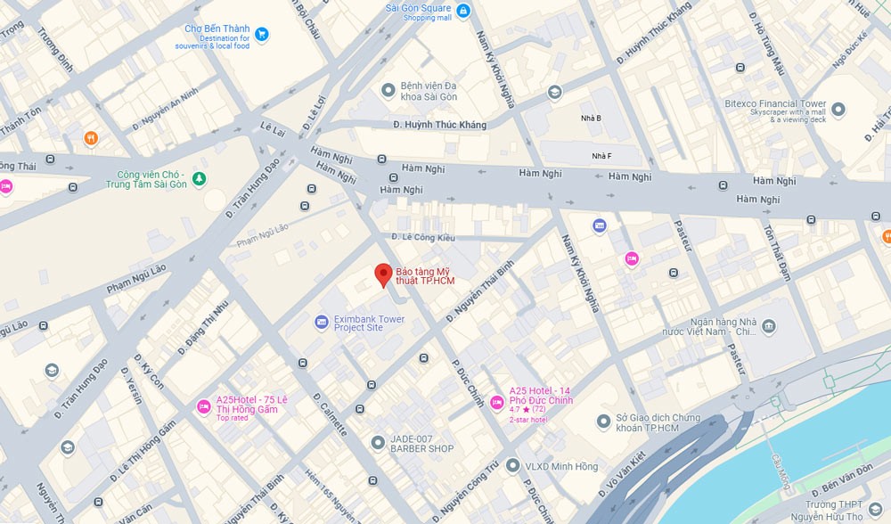 Bản đồ hướng dẫn đường đi đến bảo tàng Mỹ thuật TP.HCM