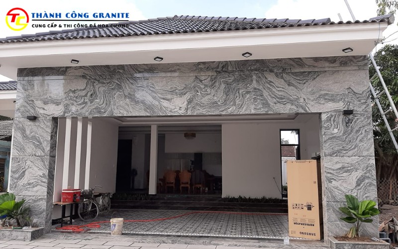 Mẫu đá hoa cương trắng ốp mặt tiền