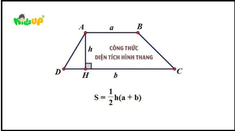 Công thức tính diện tích hình thang chi tiết cho toán lớp 2
