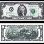 Đồng 2 đô la Mỹ in hình Thomas Jefferson và cảnh ký Tuyên ngôn Độc lập
