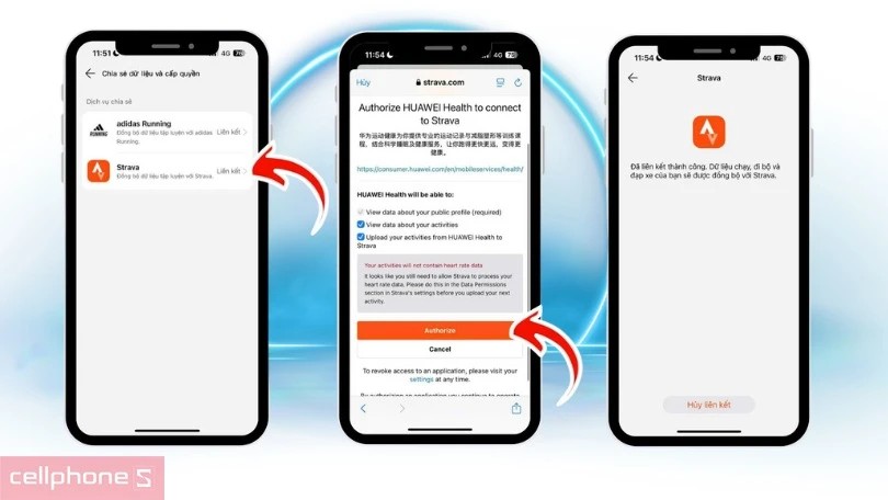 Kết nối Huawei Health với Strava