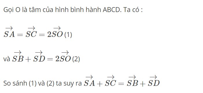 Lời giải chi tiết ví dụ 1 về quy tắc hình bình hành