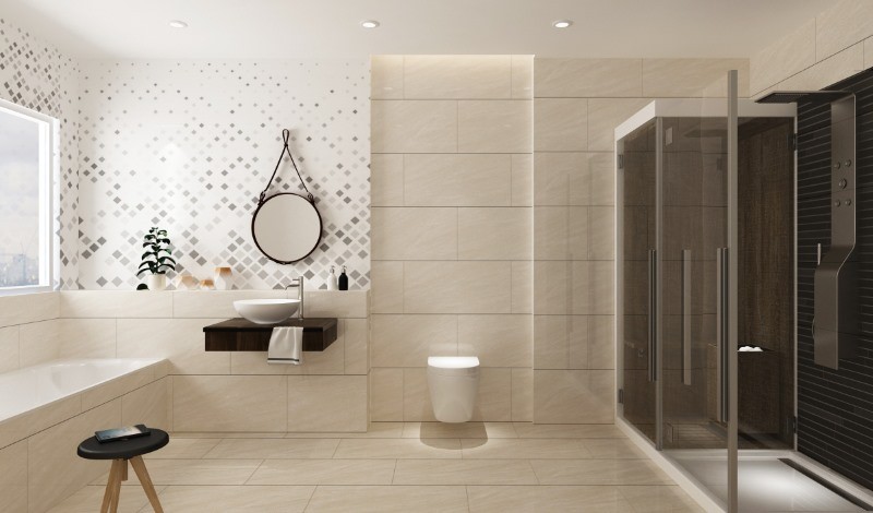 Gạch lát nền Viglacera 40x80 lát nền nhà vệ sinh