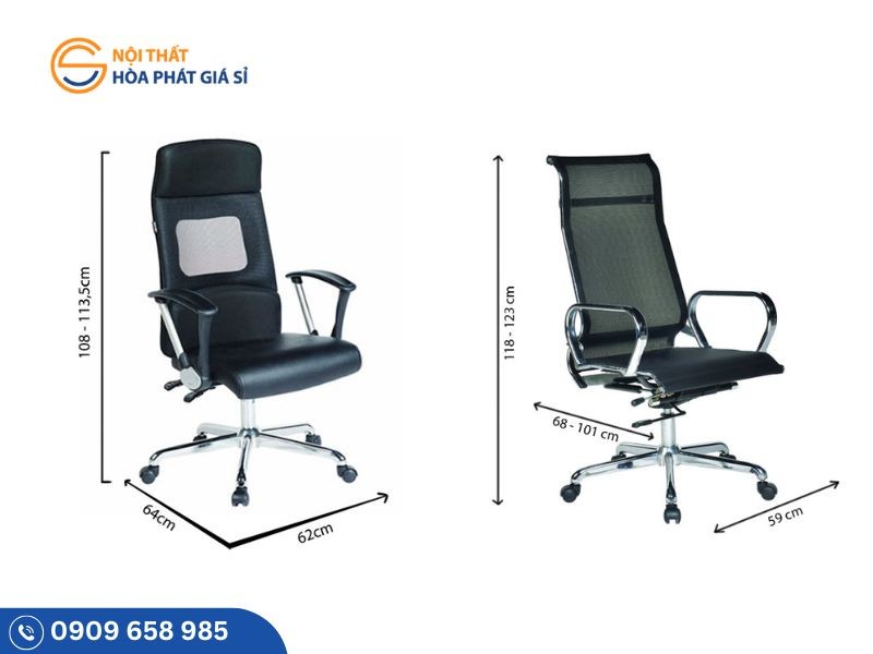 Ghế giám đốc và kích thước tiêu chuẩn