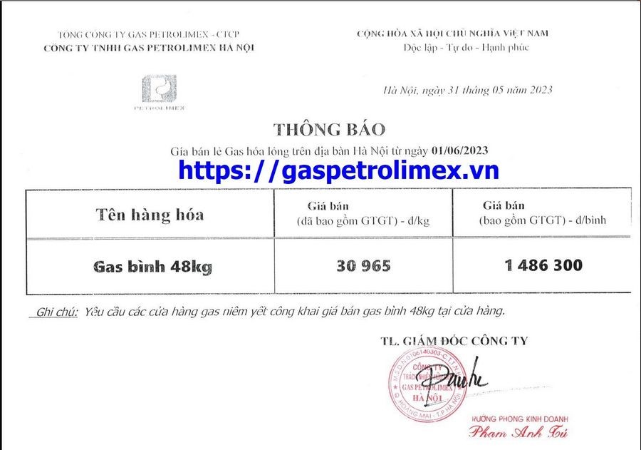 Bình gas Petrolimex được giao đến tận nhà