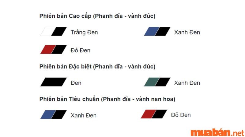 Các màu sắc của xe Future 2022