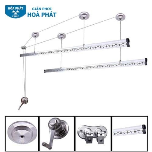 Giá phơi đồ Hòa Phát 999B gắn trần