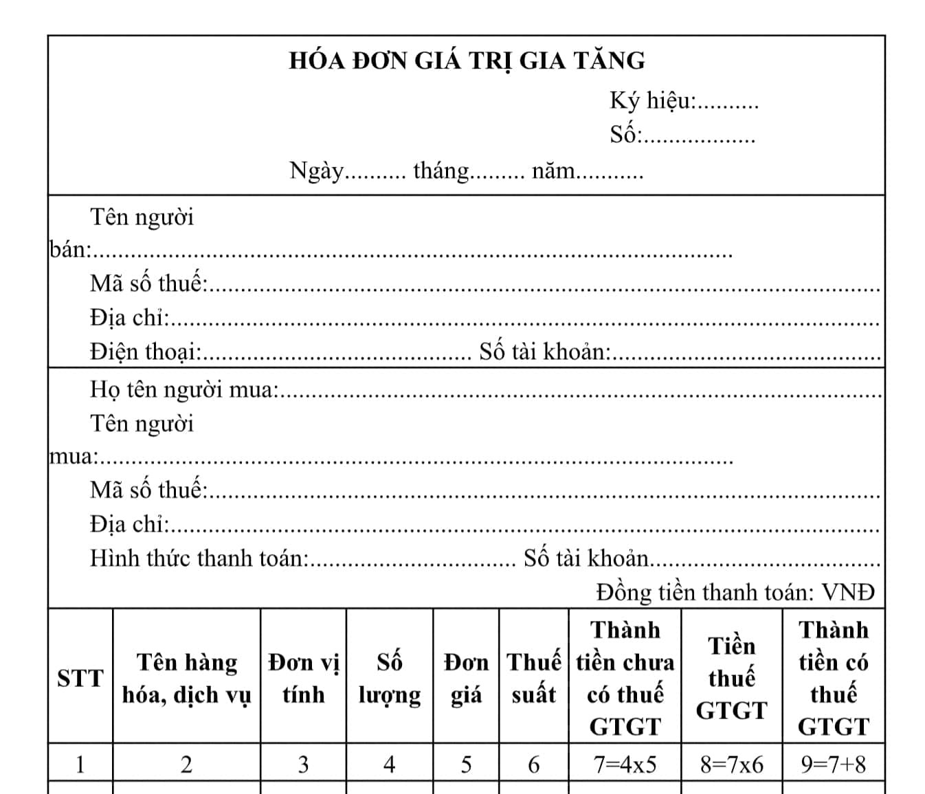 hình ảnh mẫu hóa đơn GTGT