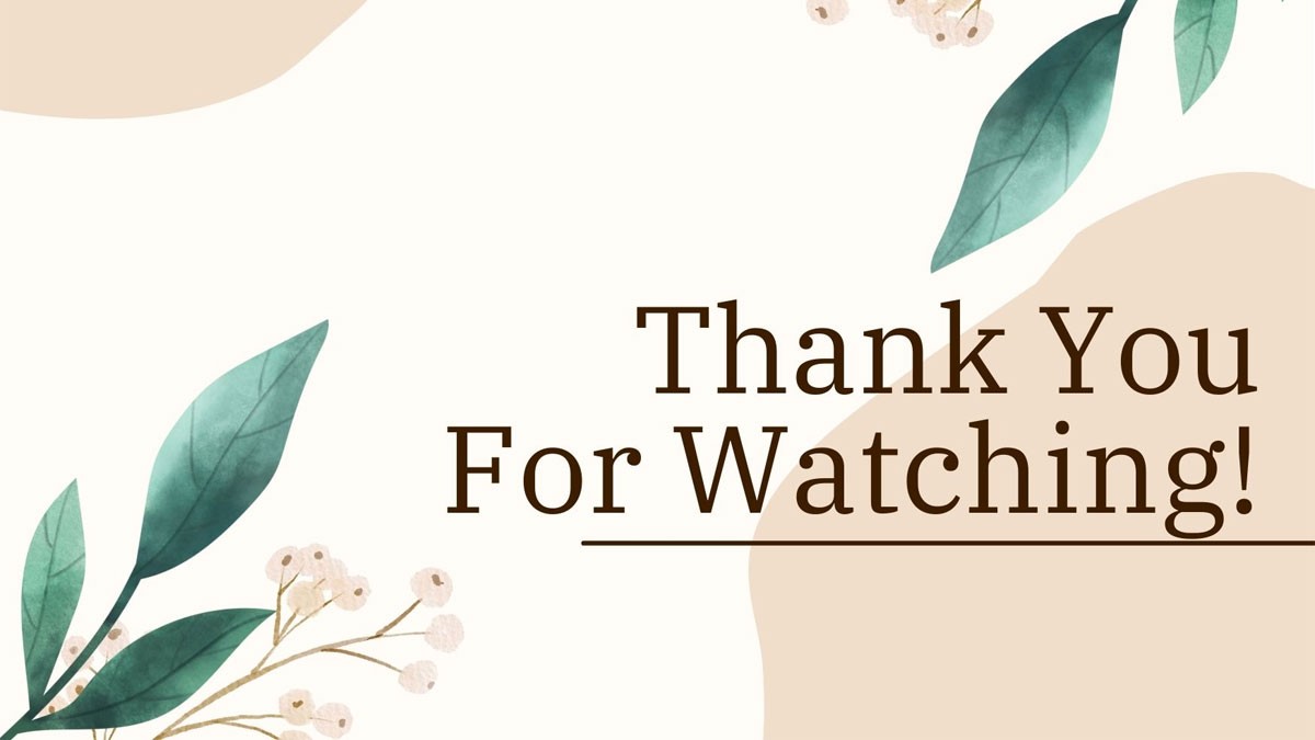 Hình nền slide thank you for watching đơn giản, tinh tế