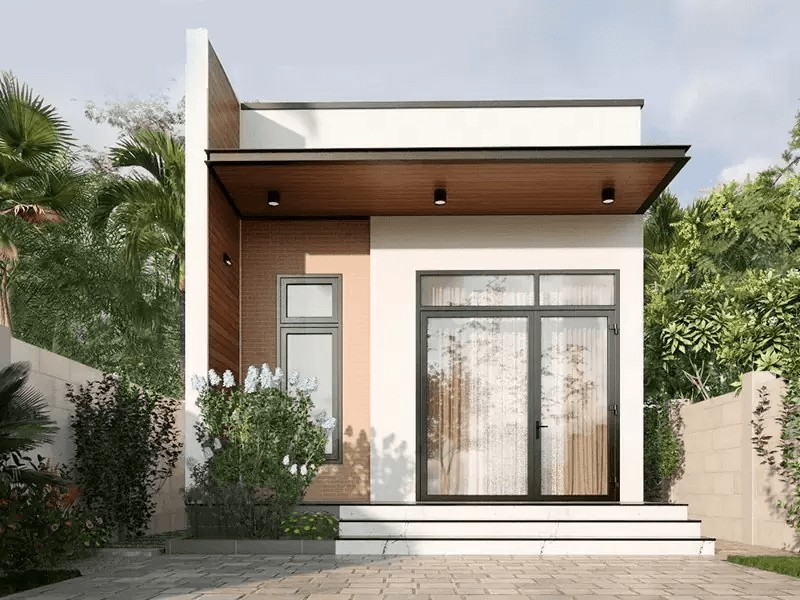 Nhà cấp 4 mái bằng, thiết kế đơn giản, hiện đại
