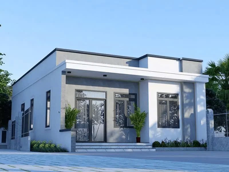 Mẫu nhà cấp 4 có 2 phòng ngủ