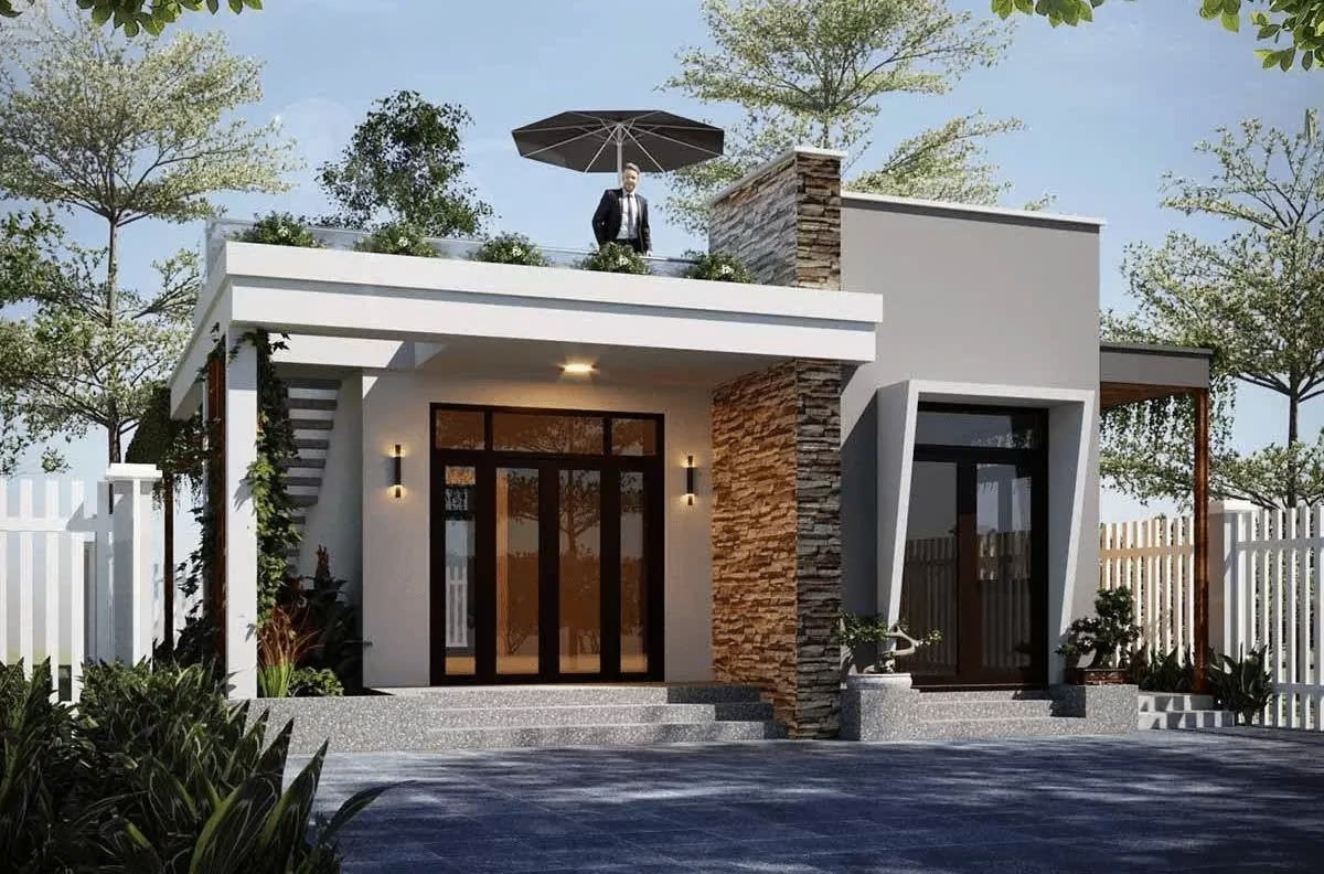 Mẫu nhà cấp 4 đơn giản nhưng đầy đủ tiện nghi