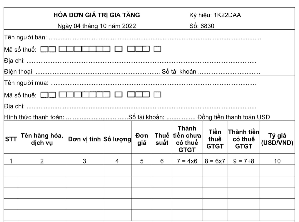 hình ảnh mẫu tham khảo hóa đơn GTGT điện tử số 4