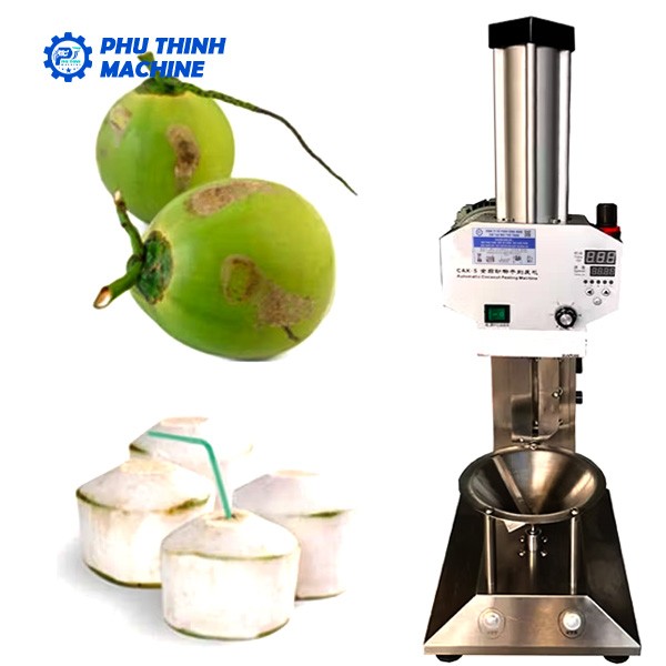 Máy gọt dừa tươi tự động giúp tiết kiệm chi phí nhân công