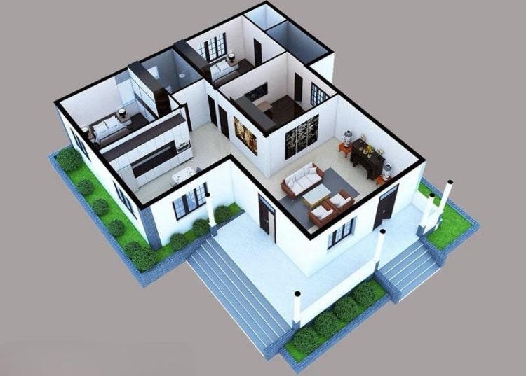 Bản vẽ nhà cấp 4 có 3 phòng ngủ đầy đủ tiện nghi cho cả gia đình
