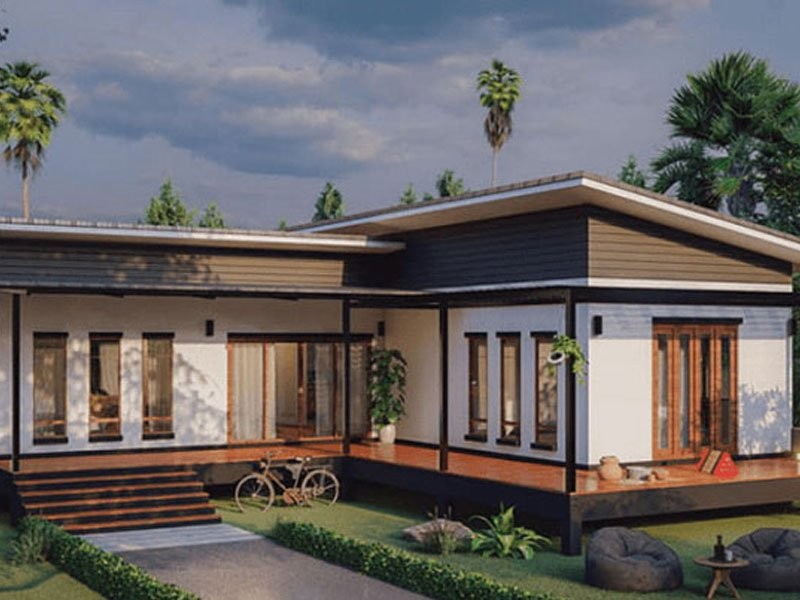 Nhà cấp 4 chữ L hiện đại, tinh tế