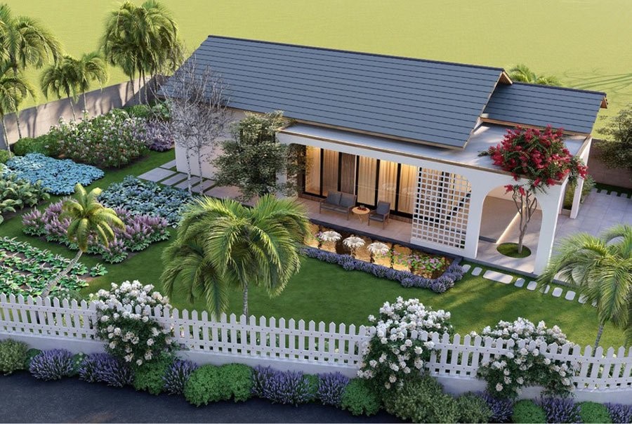 Nhà cấp 4 có thêm sân vườn xanh ngát, mát mẻ